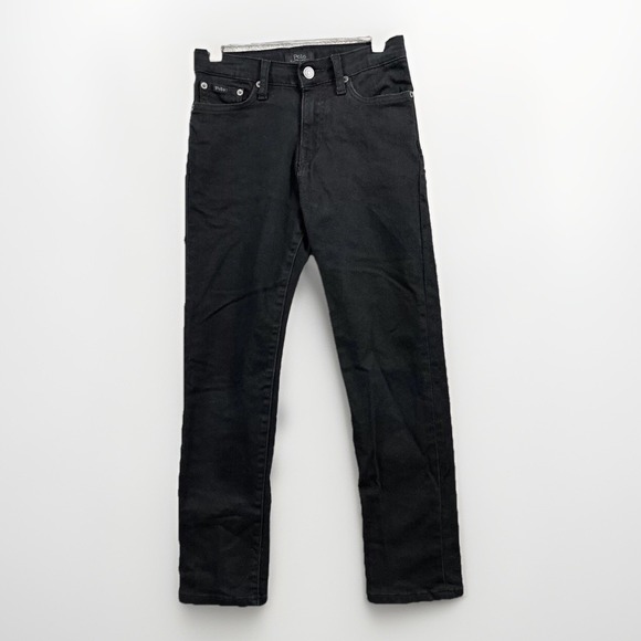 Polo Ralph Lauren Hampton Kids Jeans #10 (26x24) Black Altered Elastic Waist - Picture 1 of 15